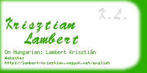 krisztian lambert business card