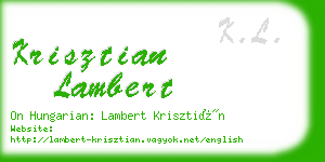 krisztian lambert business card